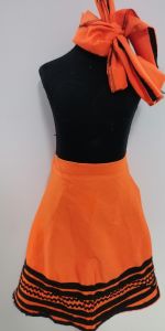 Kids Costumes to Hire - Traditional Orange wrap skirt & headscarf - GIRL